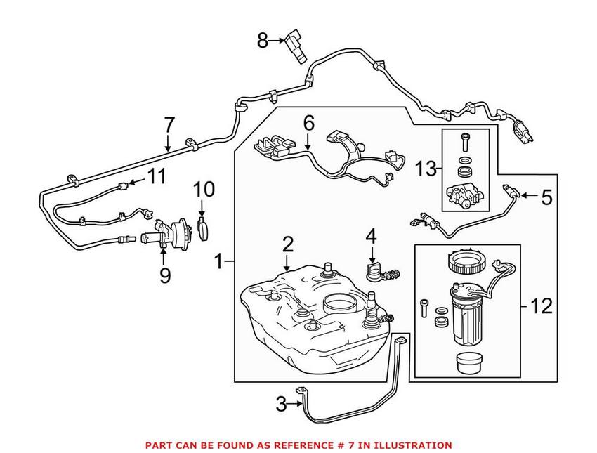 Mercedes Diesel Exhaust Fluid (DEF) Injector Feed Line 2044703164